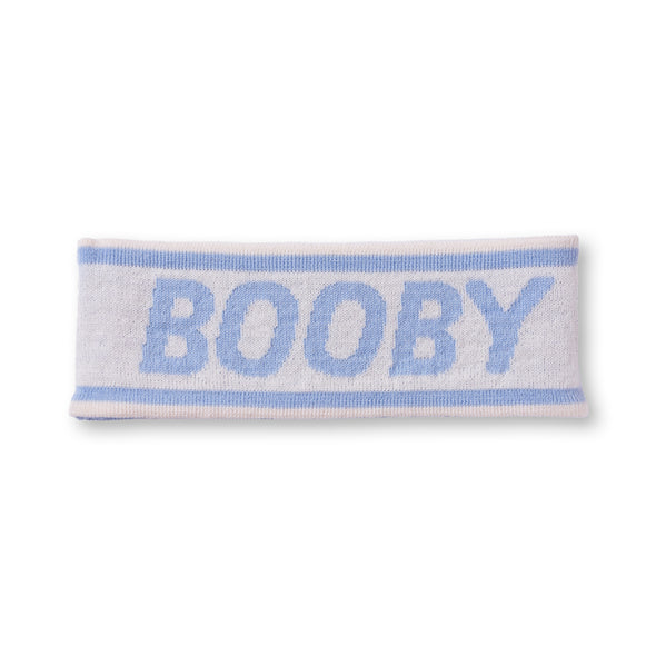 Blue and Off-White Reversible Headband