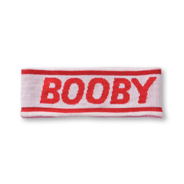 Red and Off-White Reversible Headband