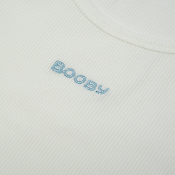 White Booby Embroidered Crop Top