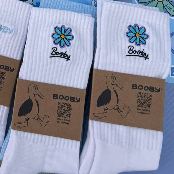 White Darwin Daisy Socks