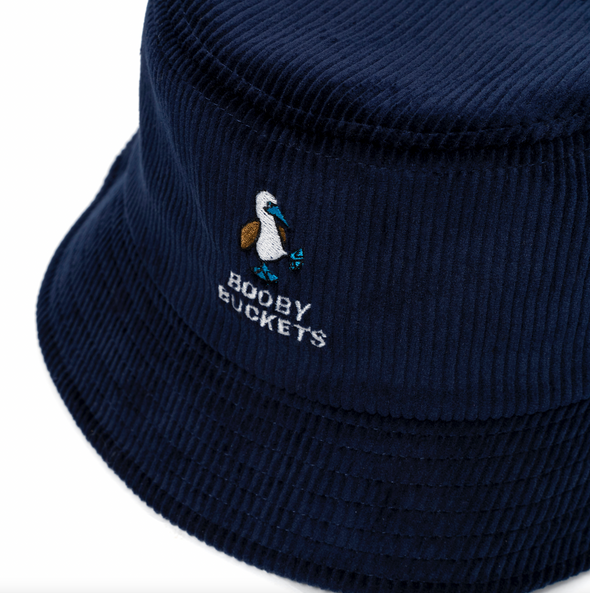 Navy Thick Corduroy Booby Bucket Hat